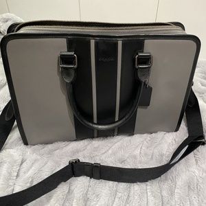 Coach Heather grey/black antique nickel bond brief